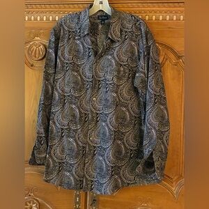 Paul Fredrick Large Gray Paisley Shirt